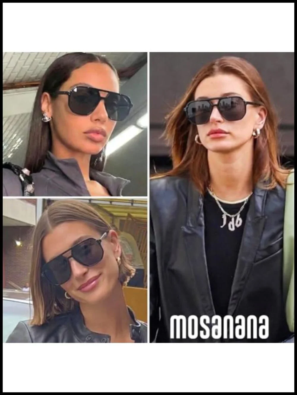 Oversized Aviator Sunglasses for Women Polarized UV Protection Geometric Frame